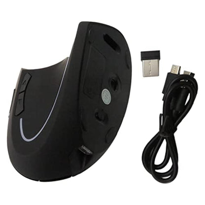 Wireless Ergonomic Mouse, Jelly Comb Rechargeable 2.4G Bluetooth Vertical Mouse Switch to 3 Devices Optical Mice with 6 Buttons 3 Adjustable 800/1200/1600 DPI Levels for Laptop, PC, MacBook