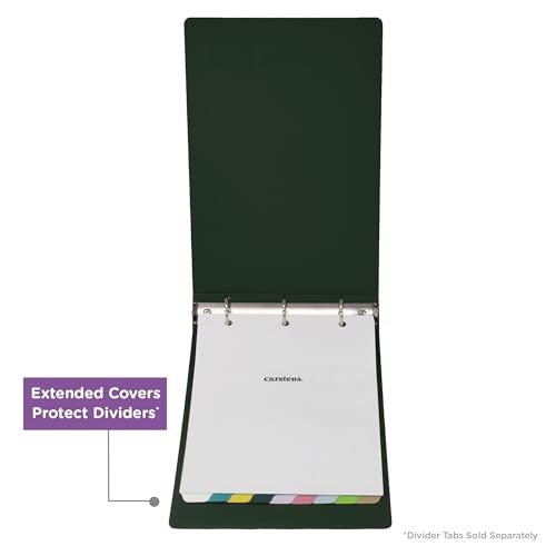Carstens 2-Inch Heavy Duty 3-Ring Binder - Top Opening, Forest Green, Durable Plastic, No-Gap Rings, Waterproof Cover, No Pockets, Holds 300 Letter Sheets, BPA-Free, Made in USA (5870-3R), Case of 16 - color: Hunter Green, size: Case of 16