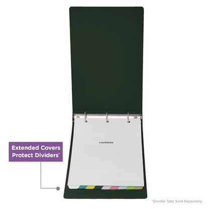 Carstens 2-Inch Heavy Duty 3-Ring Binder - Top Opening, Forest Green, Durable Plastic, Precision No-Gap Rings, Waterproof Cover, No Pockets, Holds 300 Letter Sheets, BPA-Free, Made in USA (5870-3R) - color: Hunter Green, size: Individual