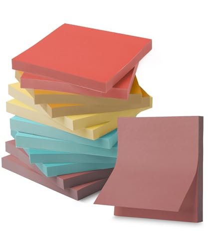 Mr. Pen- Sticky Notes, 3"x3", 12 Pads, 600 Sheets, Vintage and Retro Colors | Sticky Notes Bulk, Self-Stick Note Pads, Perfect for Office, School, Home, Study & Organization