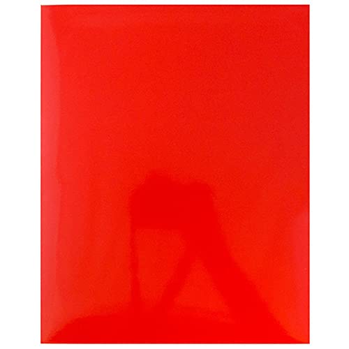 JAM PAPER Laminated Two Pocket Glossy School Folders - Letter Size - High Gloss Red - 6/Pack - color: Red, size: Pack of 6 Folders