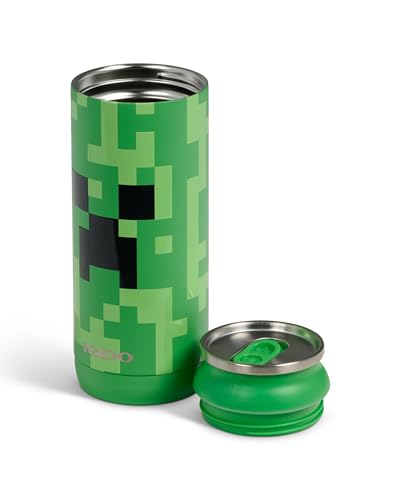 Igloo MineCraft Creeper 16 oz Stainless Steel Hydration Can, Insulated Water Bottle, Reusable Travel Mug - color: 16 Oz Creeper