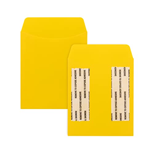 Hygloss 30 Pcs Library Card Pockets 3.5x5 Inch - Self-Adhesive Pocket Envelopes - Yellow Classroom Envelope Pockets - Ideal for Organizing - Colorful Small Library Book Pocket - color: Yellow, style: 30 Pockets