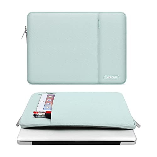 MOSISO Laptop Case 13.3 inch, 13-13.3 inch Laptop Sleeve Compatible with MacBook Air/Pro 13/Pro 14 M5 M4 M3 M2 M1, HP Dell ASUS Lenovo,Polyester Vertical Computer Sleeve Bag with Pocket, Mint Green - color: Mint Green, size: 13.3 inch