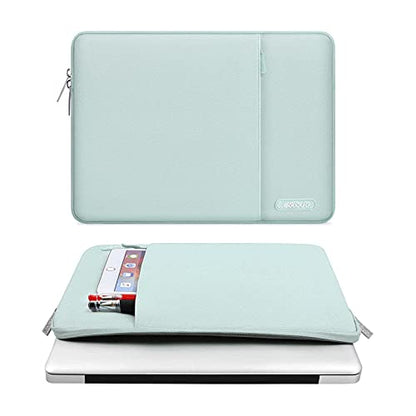 MOSISO Laptop Case 13.3 inch, 13-13.3 inch Laptop Sleeve Compatible with MacBook Air/Pro 13/Pro 14 M5 M4 M3 M2 M1, HP Dell ASUS Lenovo,Polyester Vertical Computer Sleeve Bag with Pocket, Mint Green - color: Mint Green, size: 13.3 inch