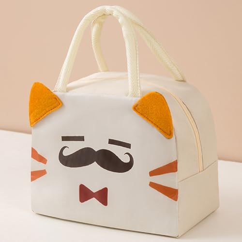 Lunch Bags Tote Cooler Bag Insulated Reusable Lunch Tote Bags Cartoon Portable Lunch Box Bag for Work Office Picnic Beach (Cat) - color: Cat