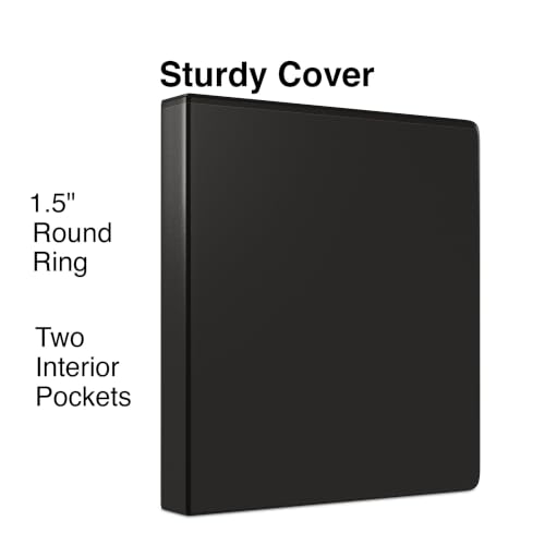 Staples 1 1/2" 3-Ring View Binder, Black, 4/Pack - color: Black, size: 4 Pack, style: 1.5'' Inch