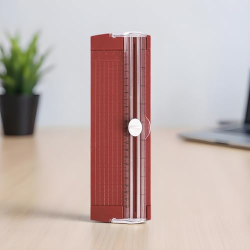 Paper Cutter Slider 10.5 Inch Precision Straight Slider | with Side Ruler Cardstock Cutter for Photo Cardstock Label Crafting Scrapbooking Supplies - color: Red