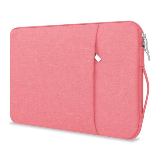 Laptop Sleeve Case for MacBook Air 13.6" & MacBook Pro 13.3" with Handle | WaterProof, with Accessory Pocket, Scratch-resistant,Soft Velvet Lining,Canvas Surfase,for Travel,Home,Office(Pink) - color: Pink