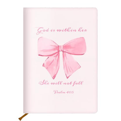 Pink Bow Bible Hard Shell Journal Notebook, Bible Notebooks for Note Taking, College Ruled Notebook, Inspirational Hardcover Notebooks, Journals for Writing Note Taking 200 Sheets (5.8 x 8.3)-6 - color: Multi 1572