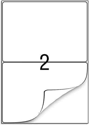 Round Corner Half Sheet Self Adhesive Shipping Labels for Laser and Ink Jet Printers, White Blank (1000 Sheets, 2000 Labels) - size: 1000 sheets, style: Round Corner-8.5"x5.5"