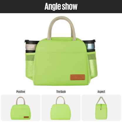 douyadady Lunch Bag&Box Women/Men Insulated&Reusable | Spacious Lightweight Waterproof Sturdy Durable Great Value For Office Work School Picnic Travel - color: Green