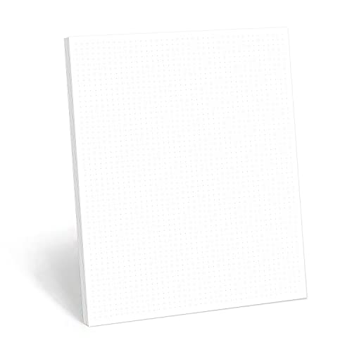 321Done Dot Grid Notepad – Dotted Graph Paper, Letter Size Large (8.5x11) – Made in USA – 50 Sheets Dotted for Bullet Planning Journaling Thick Paper 1/5” (0.20") Dots Notes Writing White - color: Dots - 0.20" Small Grids, size: Letter Size (8.5" x 11")