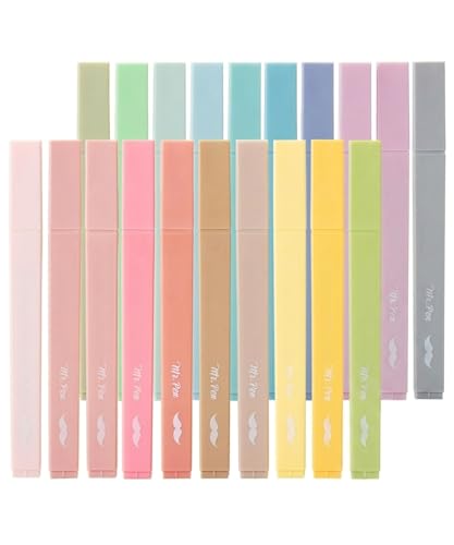 Mr. Pen- Aesthetic Highlighters No Bleed, 20 Pack, Pastel Colors | Chisel Tip, Cute Highlighters Assorted Colors for Journaling, Highlighting, Underlining, Fast Dry, Back to School Supplies - color: Pastel Colors, size: 20 Pack