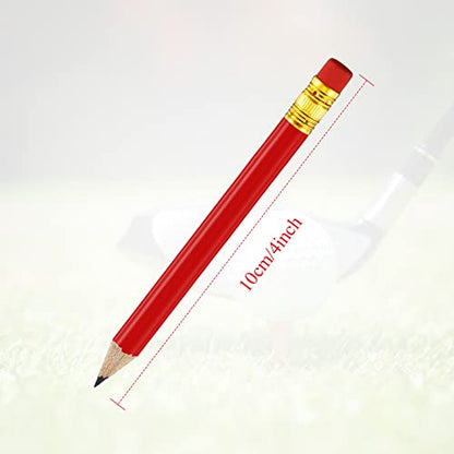 Outus 72 Pieces Golf Pencils Half Pencils with Eraser Mini Bulk Short #2 HB Pre Sharpened for Bridal Shower Wedding Office(Red) - color: Red