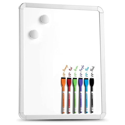 kedudes 11x14 Magnetic Dry Erase White Board - Mini Refrigerator Whiteboard Set - Lightweight Small Personal Memo Boards with 6 Markers - Smooth Surface and Eraser Caps - Fridge and Wall Mountable - size: 11" x 14" with 6 Markers
