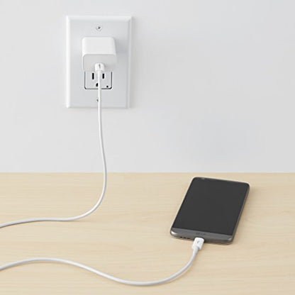 Amazon Basics USB-C to USB-C Fast Charger Cable, 480Mbps Speed, USB-IF Certified, for Fast Charging Apple iPhone 16/15, iPad, MacBook, Samsung Galaxy, Tablets, Laptops, 6 Foot, White - color: White, size: 6-Foot