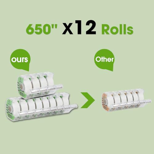 Tape, Invisible Tape Rolls with 12 Dispensers, Home Office Supplies and Back to School Supplies for College and Classrooms, Matte Finish, 3/4 in x 650 in - size: 12 Pack