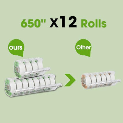 Tape, Invisible Tape Rolls with 12 Dispensers, Home Office Supplies and Back to School Supplies for College and Classrooms, Matte Finish, 3/4 in x 650 in - size: 12 Pack