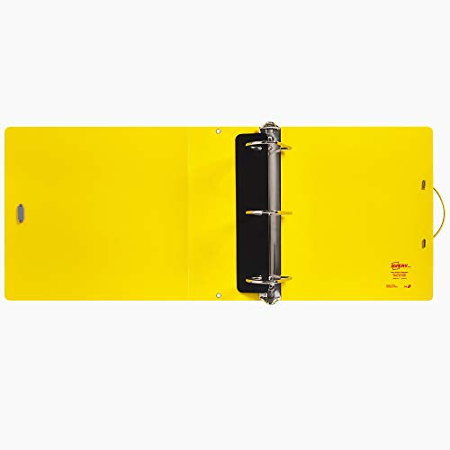 Avery UltraDuty SDS Binder with Chain, 3 Inch Slant Rings, Yellow/Red 3 Ring Binder (77713) - size: 3", style: Ultra-Duty