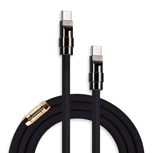 chubbycable Black Chubby Black Samurai Edition 240W USB C Cable Fast Charging Cable Durable Silicone Charger Cord Compatible with iPhone 17-15 Series iPad MacBook Airpods, Type C to Type C, 3.3FT - color: Gold Plus, size: 3.3ft (1m), style: Type C-Type C
