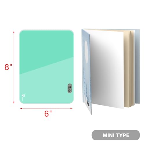 Small Glass Desk Whiteboard Dry-Erase Board with Clock, Small Travel Clock Keychain with Desk Notepad, Time Table Whiteboard for Desk Digital LED Light Display, 8x6 in with Accessories, Turquoise - color: Turquoise With Clock