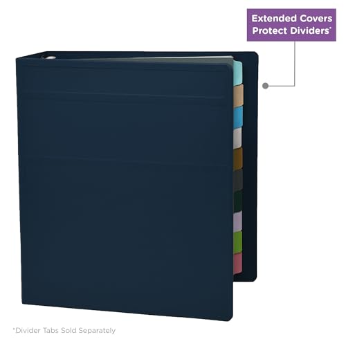 Carstens 3-Inch Heavy Duty 3-Ring Binder - Side Opening, Navy Blue, Durable Plastic, Precision No-Gap Rings, Waterproof Cover, No Pockets, Holds 400 US Letter Sheets, BPA-Free, Made in USA (1749-3R) - color: Navy Blue, size: Individual