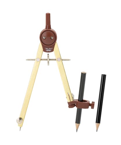 Mr. Pen- Metal Geometry Compass, Center-Wheel Design | Precision Drafting Compass with Pencil for School & Technical Drawing, Draws Circles up to 11 Inches Diameter - color: Gold