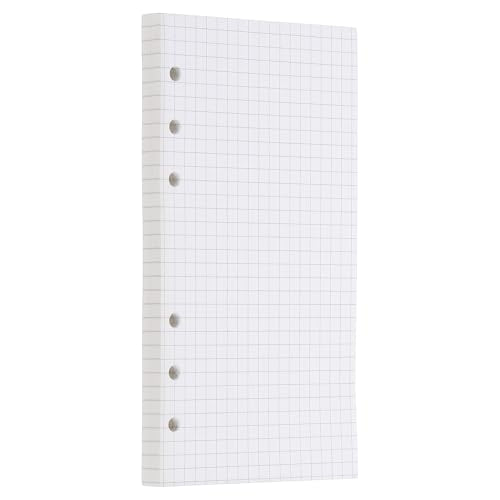 PATIKIL Grid Refill Paper 6-Ring Binder Loose Leaf Planner Filler Paper Planner Inserts, 80 Sheets/160 Pages, Lined - size: A6, style: Grid