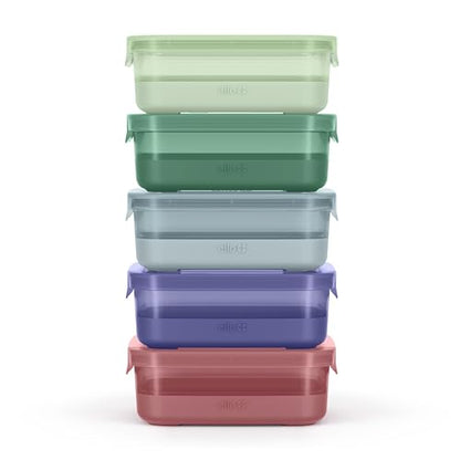 Ello Plastic Meal Prep Set BPA Free Plastic Food Storage Container with Silicone Boot and Airtight Lids, Dishwasher, Microwave, and Freezer Safe. - style: 3.7 Cup Meal Prep Everest
