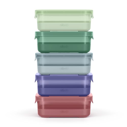 Ello Plastic Meal Prep Set BPA Free Plastic Food Storage Container with Silicone Boot and Airtight Lids, Dishwasher, Microwave, and Freezer Safe. - style: 3.7 Cup Meal Prep Everest