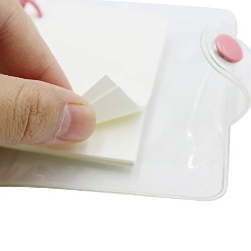 2 Pack Mini Transparent 3-Ring Binder Covers Clear Soft PVC Notebook Round Ring Binder Cover Protector Snap Button Closure Loose Leaf Folder with Blank Inner Papers