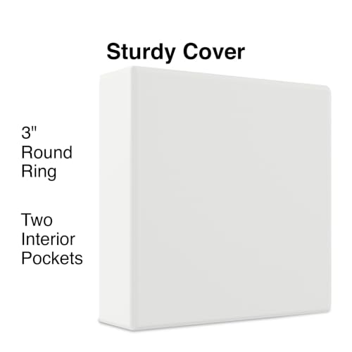 Staples 3" 3-Ring View Binder, White, 4/Pack - color: White, size: 4 Pack, style: 3'' Inch