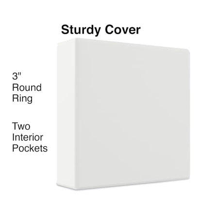 Staples 3" 3-Ring View Binder, White, 4/Pack - color: White, size: 4 Pack, style: 3'' Inch