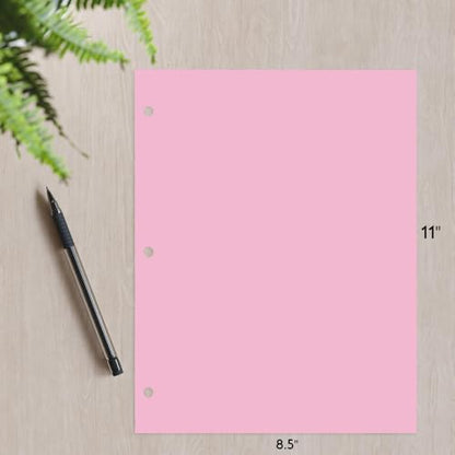 Copy Printing and Writing Colored Paper, 20 Pound - 75 Gsm, 3 Hole Punch, 500 Sheets per Ream. (Pink) - color: Pink
