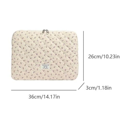 Cute Laptop Sleeve 13-15 inch Laptop Case Aesthetic Quilted Laptop Sleeve Computer Bag with Flower Printing for MacBook (Purple, 13inch) - color: Purple, size: 13inch