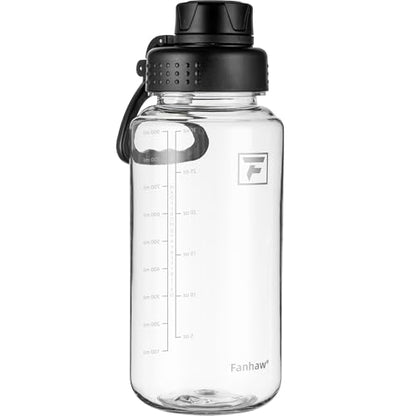 Fanhaw 32 oz Clear BPA-Free Tritan Water Bottle with Fast-Flow Spout Lid, BPA-Free & Leak-Proof Wide-Mouth Reusable Bottle for Gym, School & Office, Back to School Essentials (Clear&Black) - color: Clear&Black, style: 32 Ounces