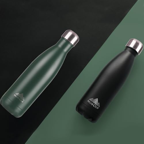 Mont-Clair Stainless Steel Water Bottle, Vacuum insulated - BPA Free, 12h Hot & 24h Cold Drinks, Metal Water Bottle 25 oz Leakproof, Ideal for Adult, Kids, Running - Dark Green - color: Dark Green, style: 25 Ounces