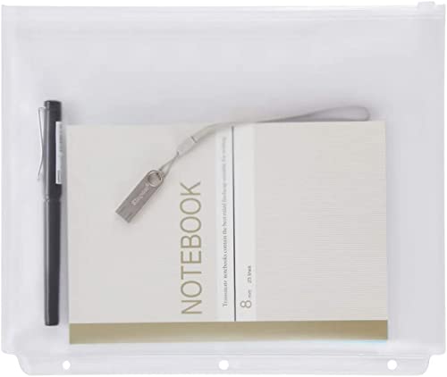 YoeeJob 3 Holes Clear PVC Zipper Binder Pocket Insert Pages Letter Size, 8 1/2"x 11 Loose Leaf Binder Filing Storage Bags 15 Packs (Blue) - color: Blue, size: 15 Packs
