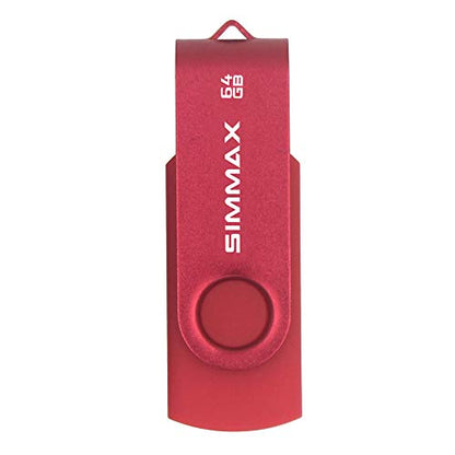 SIMMAX USB Flash Drives 2 Pack 32GB Memory Stick Swivel Design USB 2.0 Flash Drive Thumb Drive Zip Drives (32GB Red Purple) - color: 32GB 2Pack Red Purple, size: 32GB