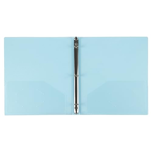 JAM PAPER Plastic 0.5 inch Binder - Light Blue 3 Ring Binder - Sold Individually - color: Light Blue, size: 0.5 inch