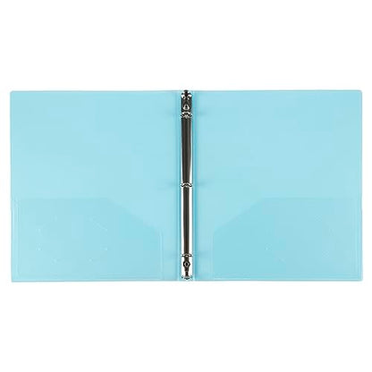 JAM PAPER Plastic 0.5 inch Binder - Light Blue 3 Ring Binder - Sold Individually - color: Light Blue, size: 0.5 inch