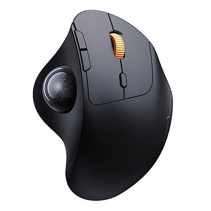 ProtoArc Wireless Trackball Mouse, EM04 Ergonomic Bluetooth Rollerball Rechargeable Computer Laptop Thumb Control Mouse, Compatible with PC, iPad, Mac, Windows-Gray Ball