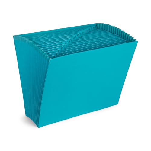 Blue Summit Supplies A-Z Accordion File Organizer, 21 Pockets, Teal | 12 x 10 in, 21 alphabetical pockets, expanding accordion file, for bills, receipts, and document organization
