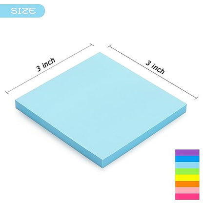 Early Buy Sticky Notes 3 in x 3 in, 8 Bright Color 8 Pads, 55 Sheets/Pad | Bright Color Self-Stick Note For Daily Reminders, Home, Office - color: 8 Pads 55sheets