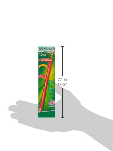Ticonderoga Erasable Checking Wood-Cased Pencils, Pre-Sharpened, Red, 12 Count - style: 12 Count, Red