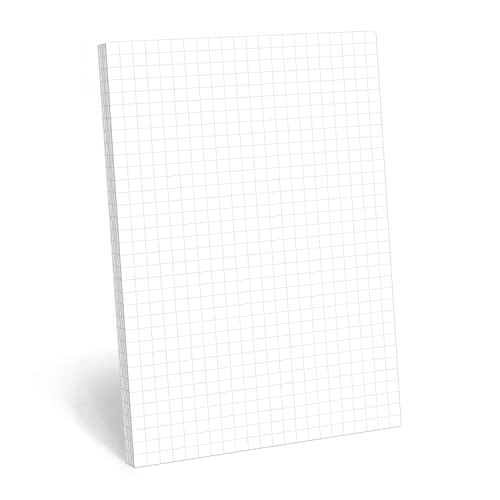 321Done Graph Paper Notepad & Memo Writing Pads - 50 Tear-Off Sheets, 5.5x8.5 Notepads, 1/4 Grid Note Pads, Note Paper, Scratch Pad, White 70 lb Paper, Chipboard Backing, Made in USA - color: Graph - 0.25" Large Grids, size: Half Size (5.5" x 8.5")