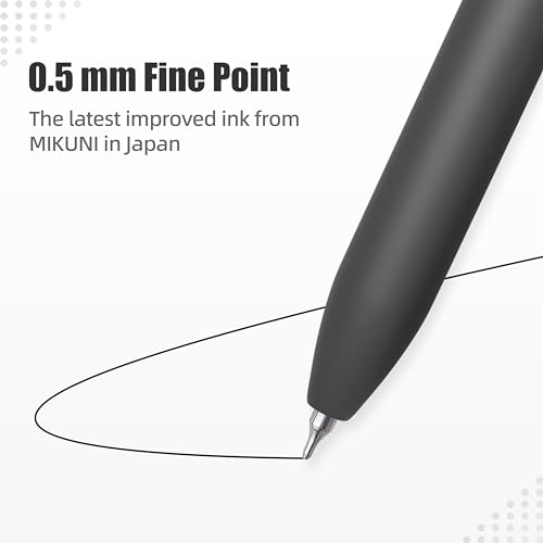 KALARA Aesthetic Gel Ink Pens, 0.5mm Fine Point for Smooth Writing, 6 Pens, No Smear & Bleed Quick Dry, Retractable, Ideal for Journaling and Note-Taking, Stylish Office and School Supplies - size: 6Pens