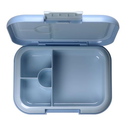 Bento Midi Lunch Box with carrying handle – 4 No-Mix Compartments | Microwave & Dishwasher Safe,Removable Tray | 900ML OZ (Blue Dark Ice) - color: Blue Dark Ice