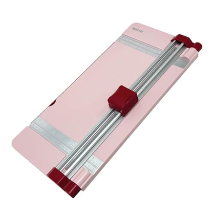 12" Portable Paper Cutter with Safety Guard for Precise Trimming of A4 Paper, cardstock & Photos. Ideal for Scrapbooking & Invitations. (Pink) - style: Safety Round Knife Paper Cutter